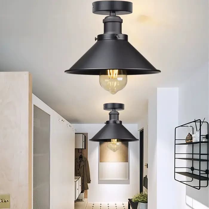 Vintage industriel rustique encastré plafonnier en métal lampe luminaire Style village créatif rétro lumière lampes