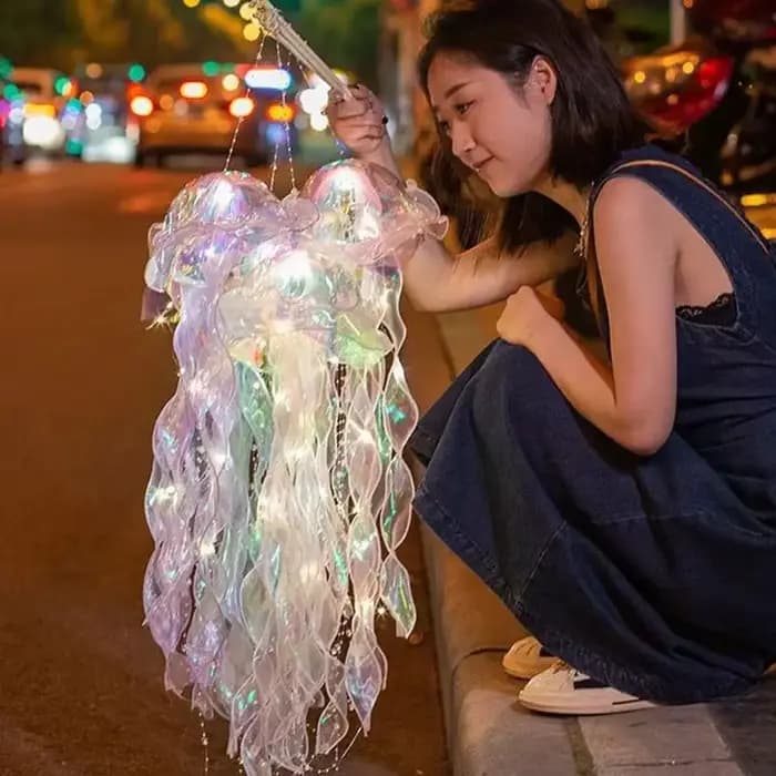 Lampe méduse Portable lanterne enfants chambre suspendue veilleuse sous la mer coloré sirène océan fête décor à la maison
