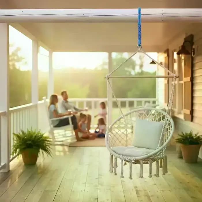 Corde de suspension pour hamac, 1 pièce, en nylon robuste avec crochet en métal, adaptée aux hamacs d'extérieur, aux balançoires d'arbre et aux chaises de patio