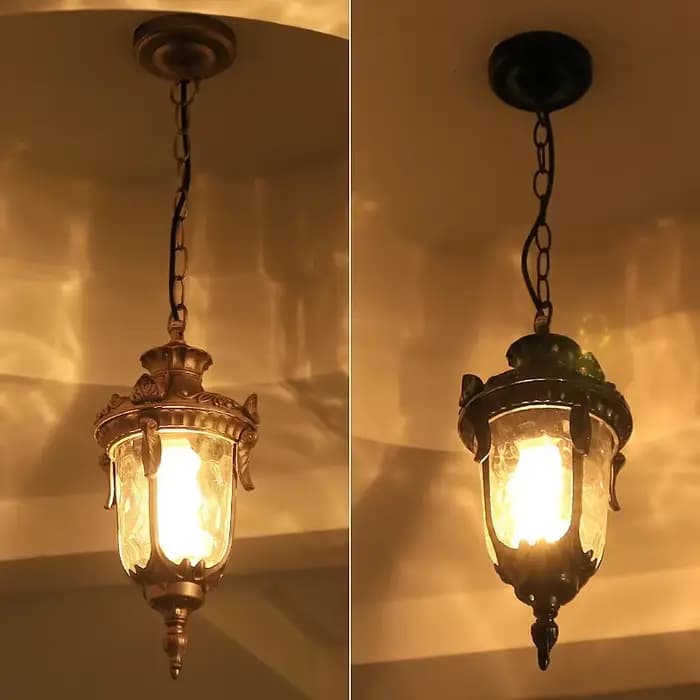 Lampe suspendue rétro étanche pour extérieur, luminaire suspendu pour balcon, éclairage suspendu pour grenier, cour, couloir, restaurant