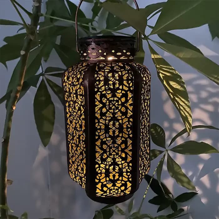 Lanternes solaires extérieures étanches, lumière solaire de jardin suspendue, décor ajouré rétro en métal, lumières solaires de cour, Patio, décoration de jardin