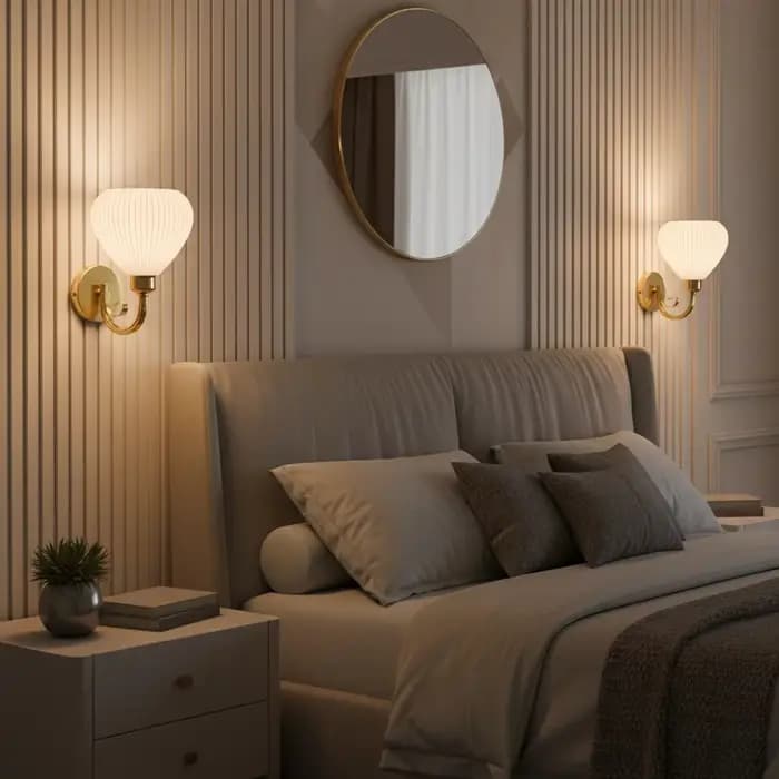 Applique Murale Moderne Style Simple et Doux, Corps Métallique Doré, Décoration de Chambre, Luminaire LED avec Abat-jour en Acrylique, Lustre Mural de Couloir