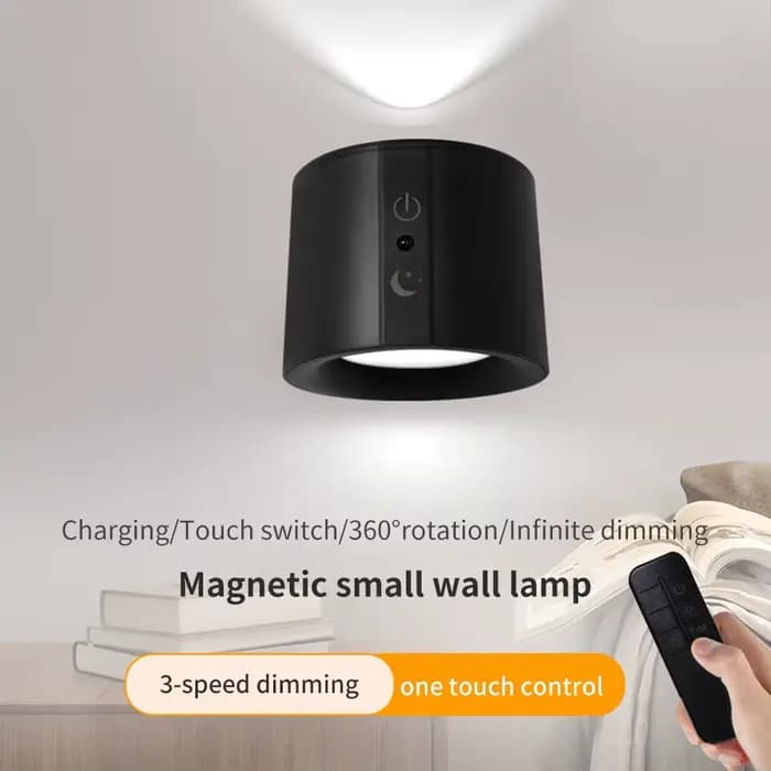 LED appliques murales lumière contrôle tactile Double tête applique 360 rotatif 3 couleurs appliques murales sans fil veilleuses pour chambre