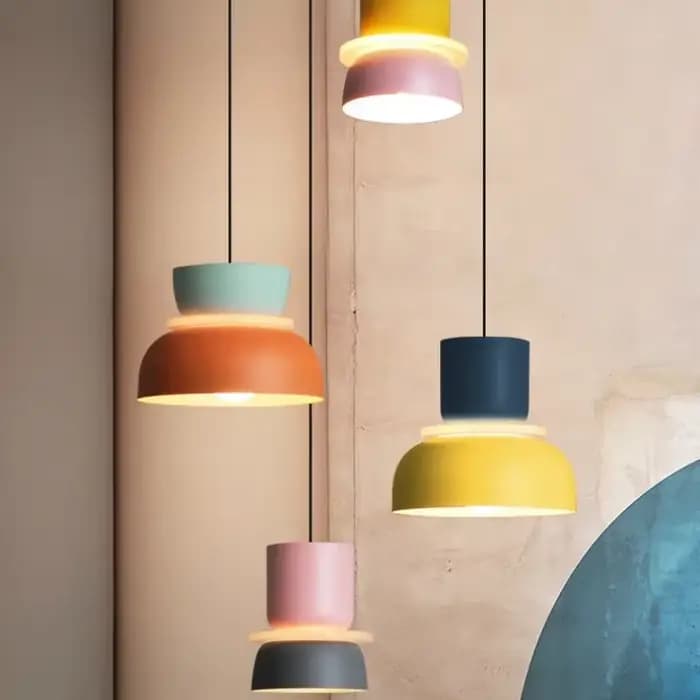 Lampe suspendue de luxe nordique, moderne et simple, style Macaron, pour salon, bureau, salle à manger, chevet, éclairage de décoration de chambre