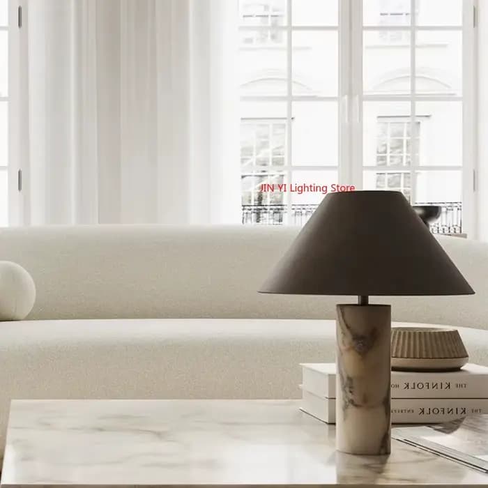 Lampe de bureau en marbre italien design créatif minimaliste salon chambre tête de lit atmosphère en marbre naturel lampe de bureau