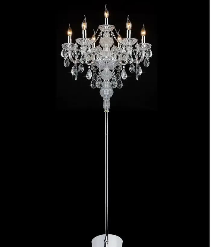 Lampe LED autoportante en cristal, design français moderne, éclairage d'intérieur, luminaire décoratif de plafond, idéal pour un salon ou une chambre à coucher