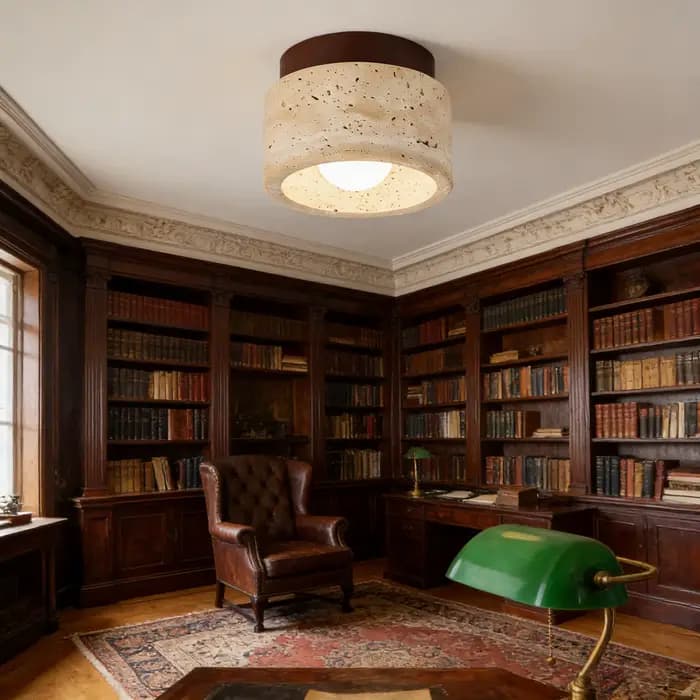 Plafonnier LED monté en Surface Downlight plafonnier en marbre jaune hall couloir restaurant éclairage décoratif en travertin