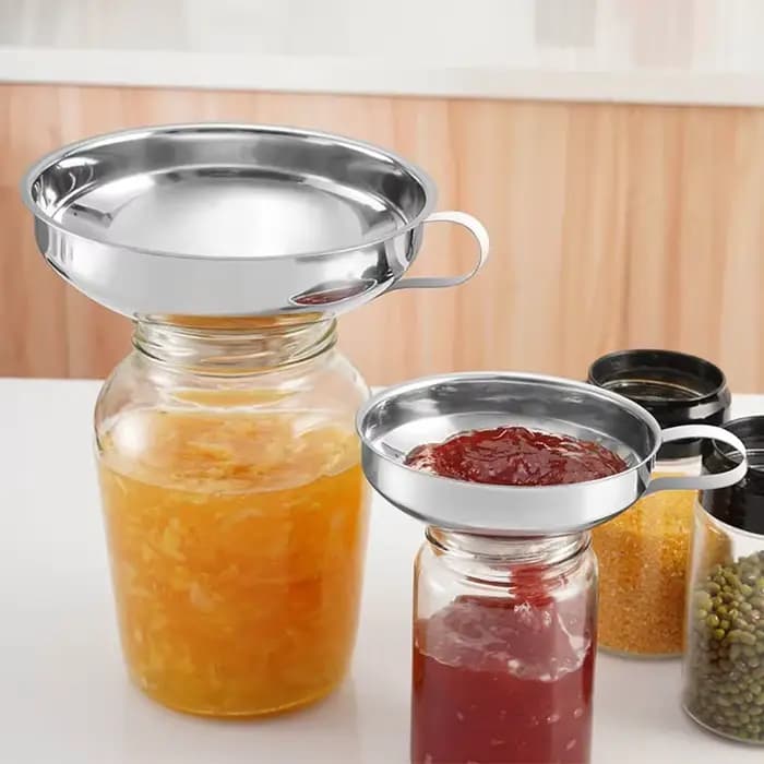 Entonnoir doré à large bouche en acier inoxydable, entonnoirs UNIS issants, confiture, huile de salade, vin, distributeur de liquide, filtre, gadgets de cuisine ménagers