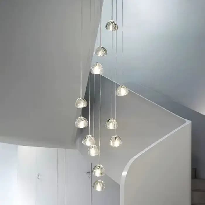 Lustre en cristal de luxe moderne salon escalier plafond Lustre Table à manger Loft suspension décoration de la maison