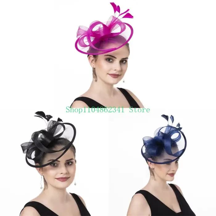 Pince à cheveux fascinateur en plumes, pour voyage, ornement de cheveux en maille légère pour mariages, réunions de course et réunions de bal