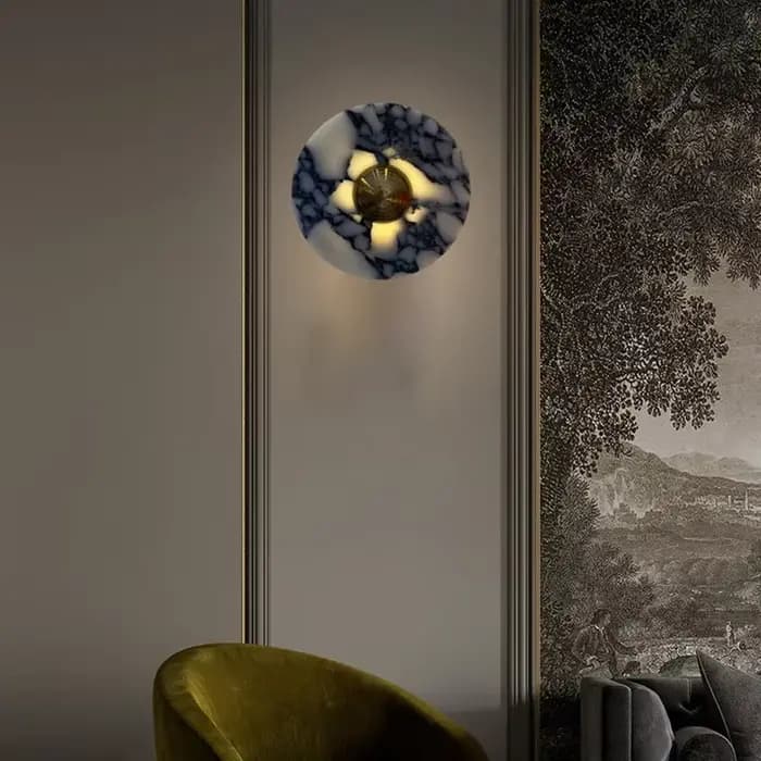 Applique murale Art déco en pierre et métal doré, nouveau Style, pour chambre à coucher, Foyer, escaliers, allée, livraison directe, lampe d'ambiance 3000K 20/25/30cm
