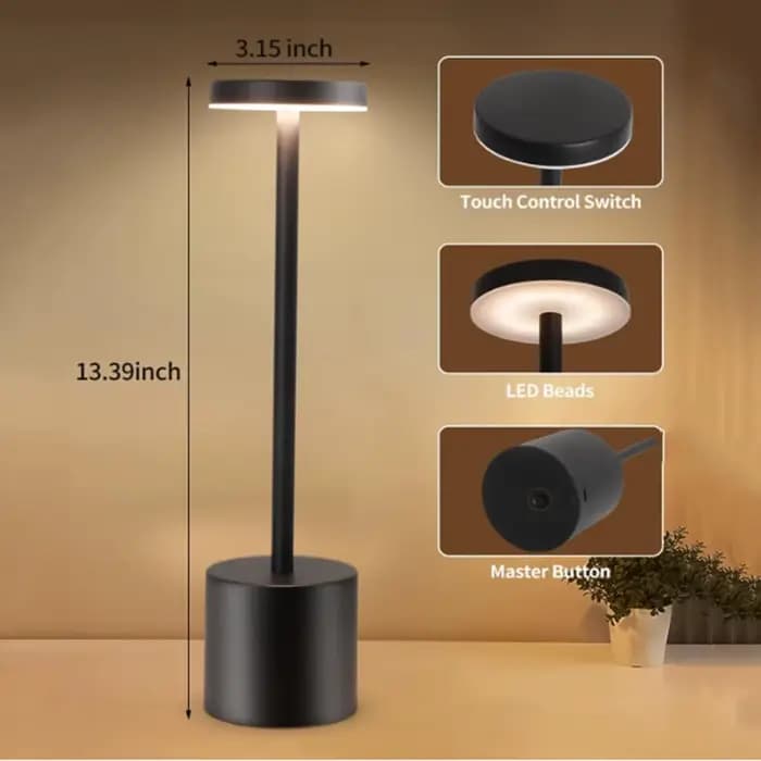 Lampes de Table tactiles LED sans fil portables lampe de bureau Rechargeable 3 couleurs réglable chevet lumière ambiante créative pour la décoration de la pièce