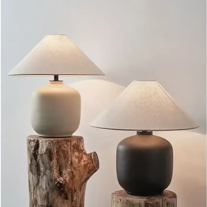 Lampe de Table japonaise Style wabi-sabi, décoration de chambre en céramique, Simple rétro, chambre à coucher, chevet, canapé, table basse, lumière décorative