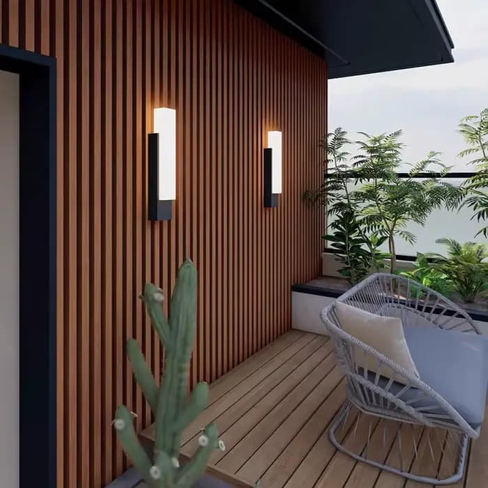 Lampe murale extérieure moderne de luxe, étanche, en acier inoxydable, design imitation marbre, pour balcon, éclairage extérieur de villa