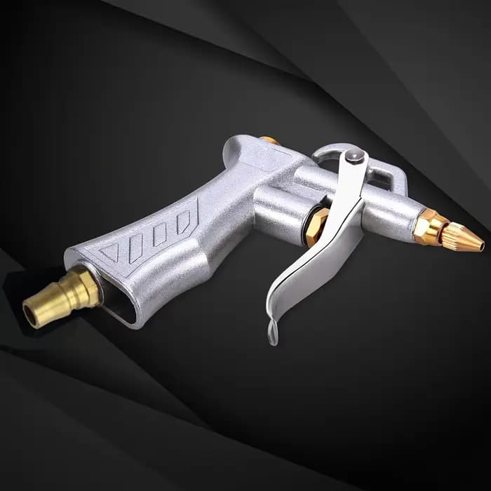 Pistolet de soufflage industriel avec buse de débit d'air réglable en laiton et 2 tiges d'extension en acier, outil d'accessoires de compresseur d'air pneumatique