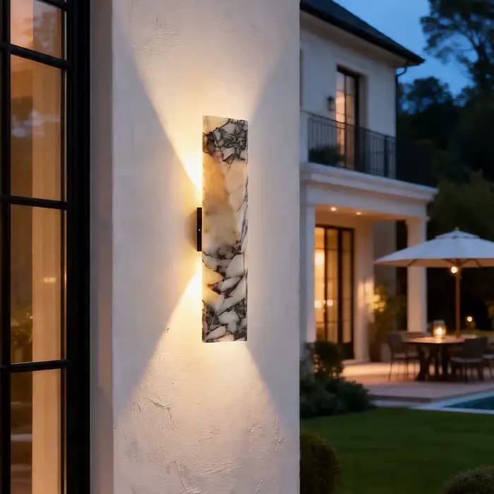 Applique murale LED extérieure en pierre, moderne, pour villa, porche, jardin, cour, éclairage mural extérieur, étanche, pour porte de garage