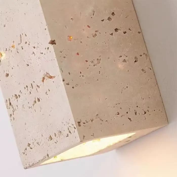 Applique murale en pierre de travertin pour salon, chambre, escalier, couloir – Décoration artistique, lampe murale, appliques murales de chevet pour la maison