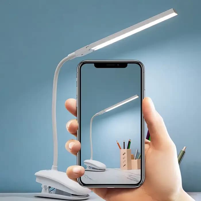 Lampe de Table de lecture LED à Double tête avec Clip, contrôle tactile, lumière variable, Protection des yeux, pour chambre à coucher, dortoir, bureau d'étude