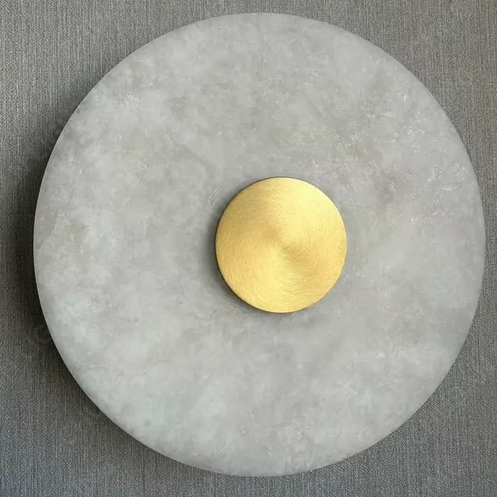 Applique murale en marbre naturel espagnol, luminaire décoratif d'intérieur, idéal pour un salon, une fond de télévision, un luxe, tout en cuivre, une chambre à coucher ou une chambre à coucher