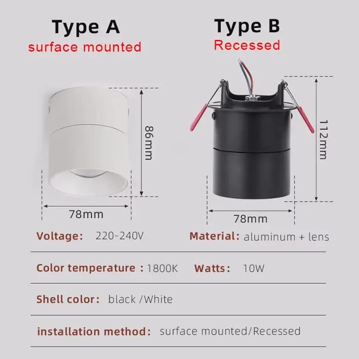 Nouvelle lampe LED encastrée/plaquée au mur pour intérieur, éclairage de plafond pour la décoration du salon, de la chambre et du couloir