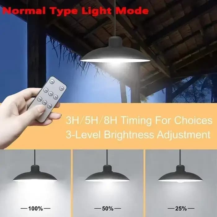 Plafonnier LED Solaire d'Extérieur, Lampe Suspendue Étanche à Double Tête, Décorations avec Télécommande pour Abri et Grange d'Nik
