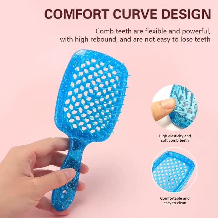 Peigne à coussin d'air évidé, structure géométrique en accent d'abeille, poignées antistatiques, brosses à cheveux led plus riches, outils de barbier, fournitures pour la maison