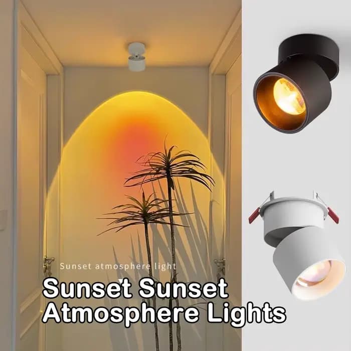 Projecteur coucher de soleil Led vers le bas lampe intérieure monté en Surface encastré plafonnier Spot éclairage pour la décoration salon chambre couloir LED