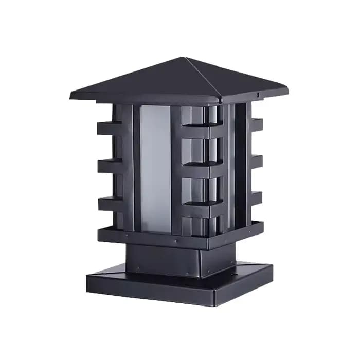 Lampe de poteau extérieure, style européen, pour cour de villa, portail, colonne, étanche, en aluminium noir, lampes de jardin, éclairage de poteau