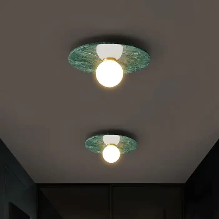 Plafonnier en marbre nordique blanc, noir, vert, semi-encastré, éclairage pour allée, décoration intérieure, salon, chambre à coucher, petit plafonnier