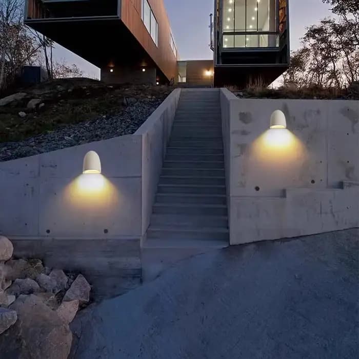 Lampes étanches, style moderne et épuré, pour mur de fond, terrazzo, terrasse extérieure, villa, cour, clôture, mur en ciment