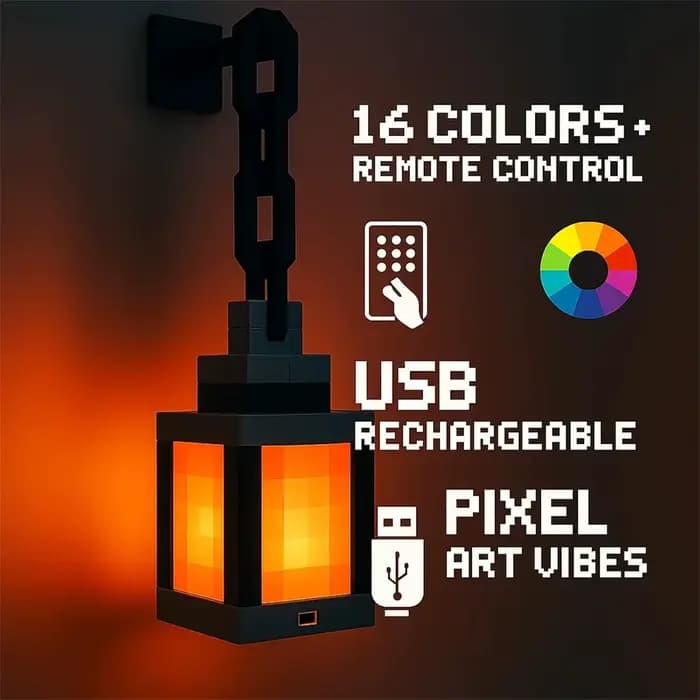 Lanterne Portable Style Pixel, ornement de table, 16 couleurs, décoration intérieure, lumière d'ambiance de Festival, DIY bricolage