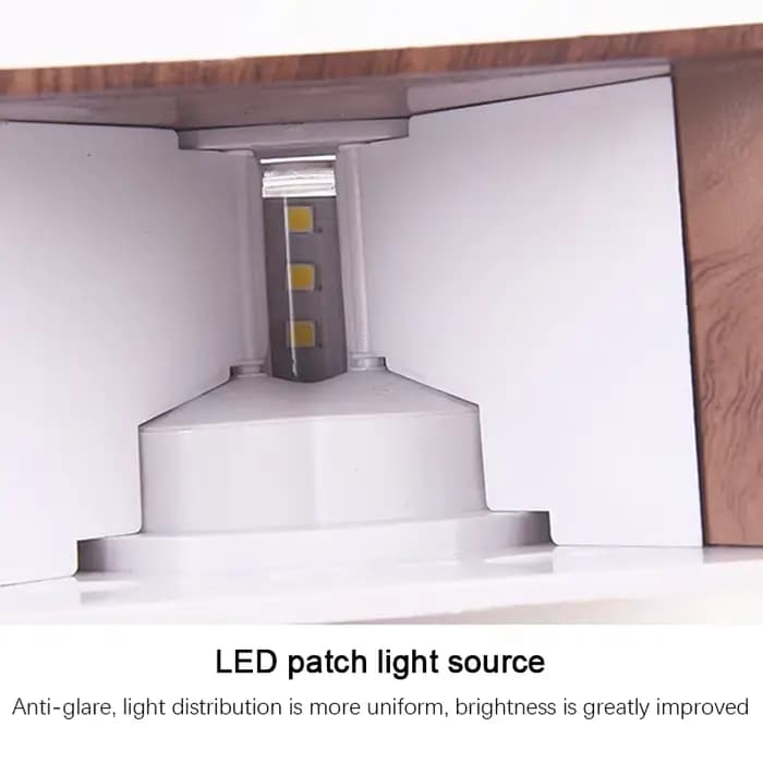 Applique murale LED en bois créative, lumière émettant de la lumière vers le haut et vers le bas, fond artistique, entrées, escaliers, balcons, escales, luminaires