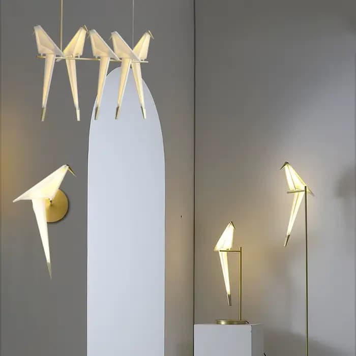 Lampadaire LED oiseau lampe sur pied salon chambre Studio debout lampe de bureau Studing lecture origami lumière