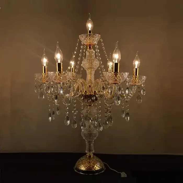 Lampe LED autoportante en cristal, design français moderne, éclairage d'intérieur, luminaire décoratif de plafond, idéal pour un salon ou une chambre à coucher