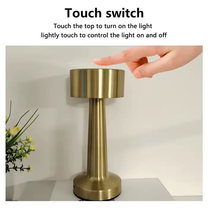 Lampe de Table Led Rechargeable rétro veilleuse bureau Bar café salle à manger décor à la maison sans fil 3 couleurs interrupteur tactile à intensité variable