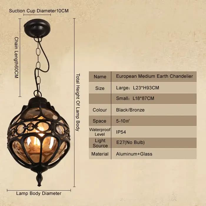 Lampes suspendues imperméables extérieures européennes rétro balcon couloir allée cadre de raisin lustres Loft Restaurant lampes luminaire