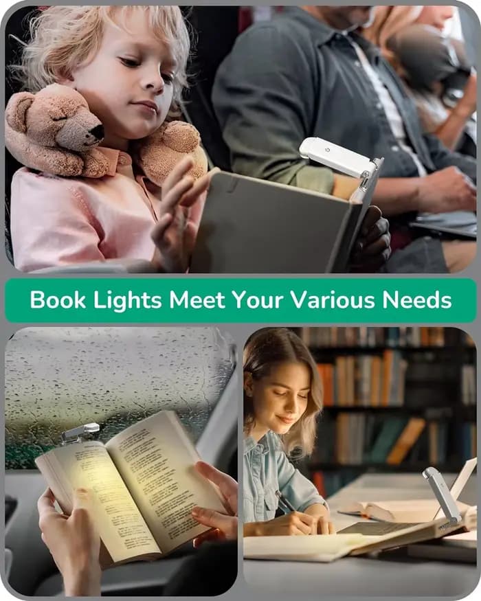Lampe de lecture LED Rechargeable par USB, Protection des yeux, veilleuse Portable à Clip, lampe de bureau, marque-page, lumière de lecture