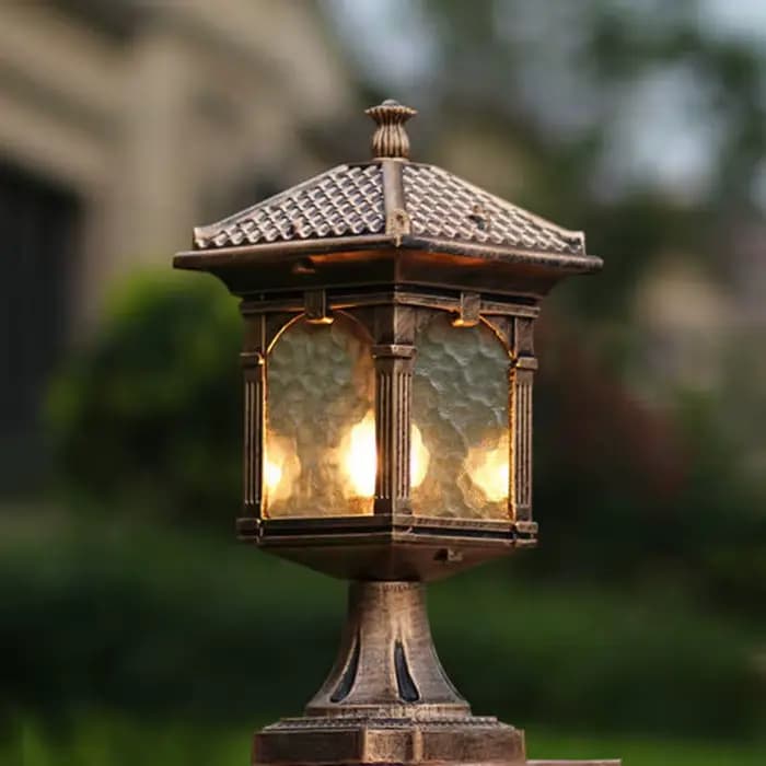 Lumières extérieures de pilier européen, pilier de clôture de cour de jardin, pilier de villa, décoration de couloir de balcon