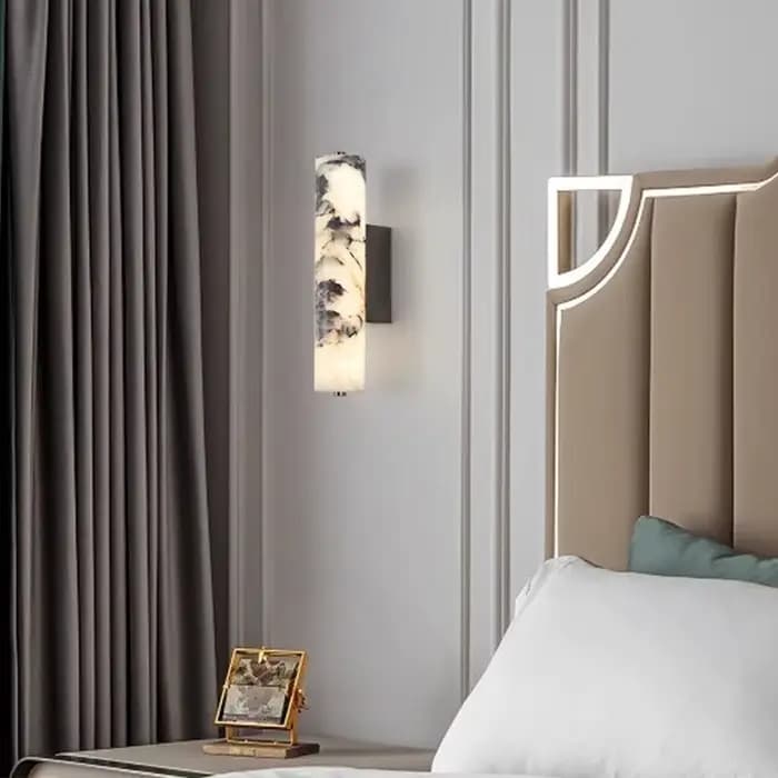 Applique murale en marbre noir de style italien, design en pierre naturelle de luxe pour chambre à coucher, chevet, salon, décoration moderne pour la maison