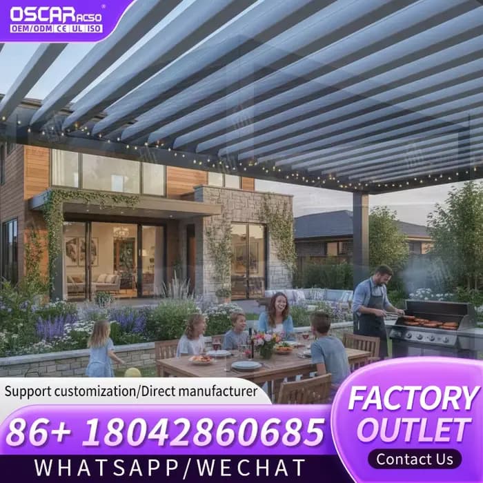 Pergola moderne à toit à lamelles réglables pour jardin, patio, cour arrière