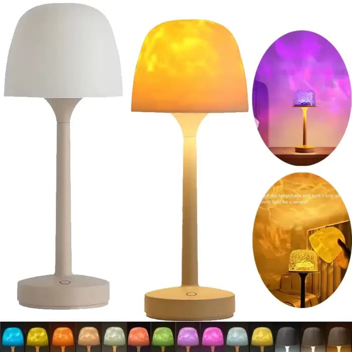 Lampe de Table champignon avec Projection d'ondulation d'eau, lumières d'ambiance, hôtel, Bar, chambre à coucher, salon, lampe de bureau, éclairage décoratif