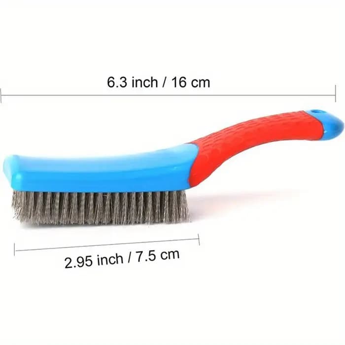 Brosse métallique robuste en acier inoxydable avec poignée en plastique confortable – Parfaite pour enlever la rouille, le soudage des scories, la saleté et la peinture.