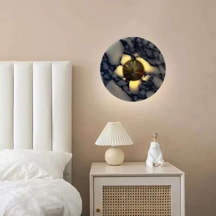 Applique murale Art déco en pierre et métal doré, nouveau Style, pour chambre à coucher, Foyer, escaliers, allée, livraison directe, lampe d'ambiance 3000K 20/25/30cm