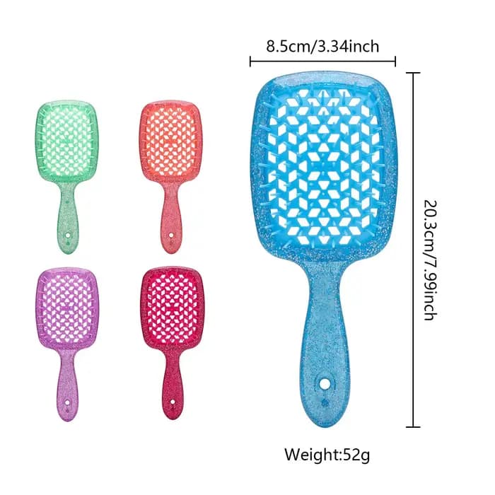 Peigne à coussin d'air évidé, structure géométrique en accent d'abeille, poignées antistatiques, brosses à cheveux led plus riches, outils de barbier, fournitures pour la maison