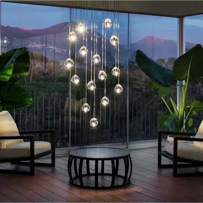 Lustre en cristal de luxe moderne salon escalier plafond Lustre Table à manger Loft suspension décoration de la maison