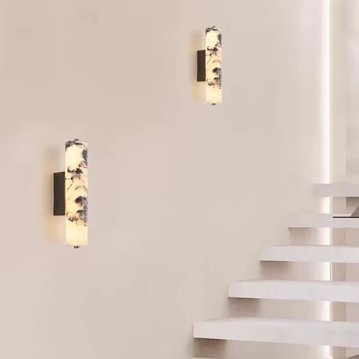 Applique murale en marbre noir de style italien, design en pierre naturelle de luxe pour chambre à coucher, chevet, salon, décoration moderne pour la maison