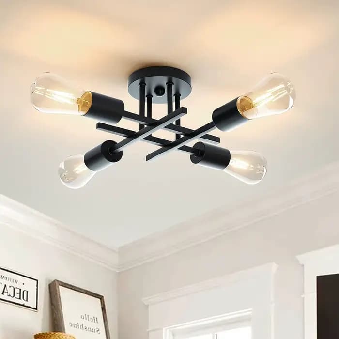 Plafonnier LED moderne Sputnik, luminaire de plafond semi-encastré nordique, éclairage décoratif vintage pour la maison