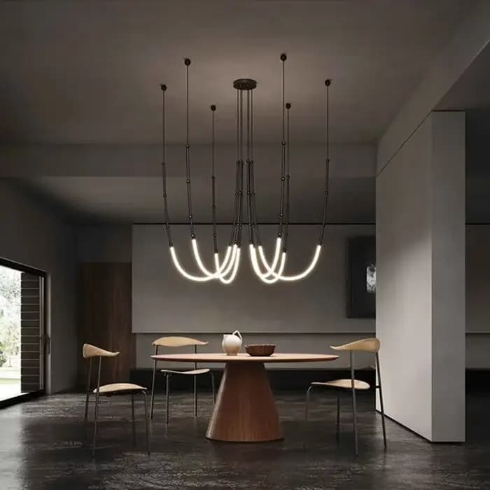 Lampe LED suspendue au design nordique moderne, luminaire décoratif d'intérieur, idéal pour une salle à manger ou un salon