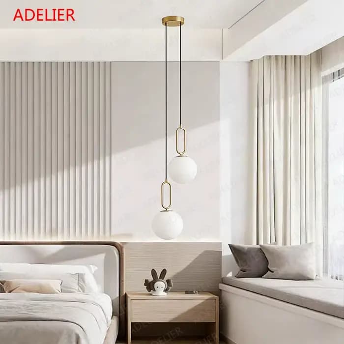 Lampes suspendues en verre et laiton ADELIER, style moderne, pour restaurant, salon, chambre à coucher, intérieur