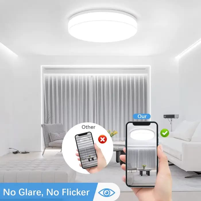Plafonnier LED rond au design moderne, luminaire décoratif d'intérieur, idéal pour un salon, une chambre à coucher ou une cuisine, 18/24/36/48W